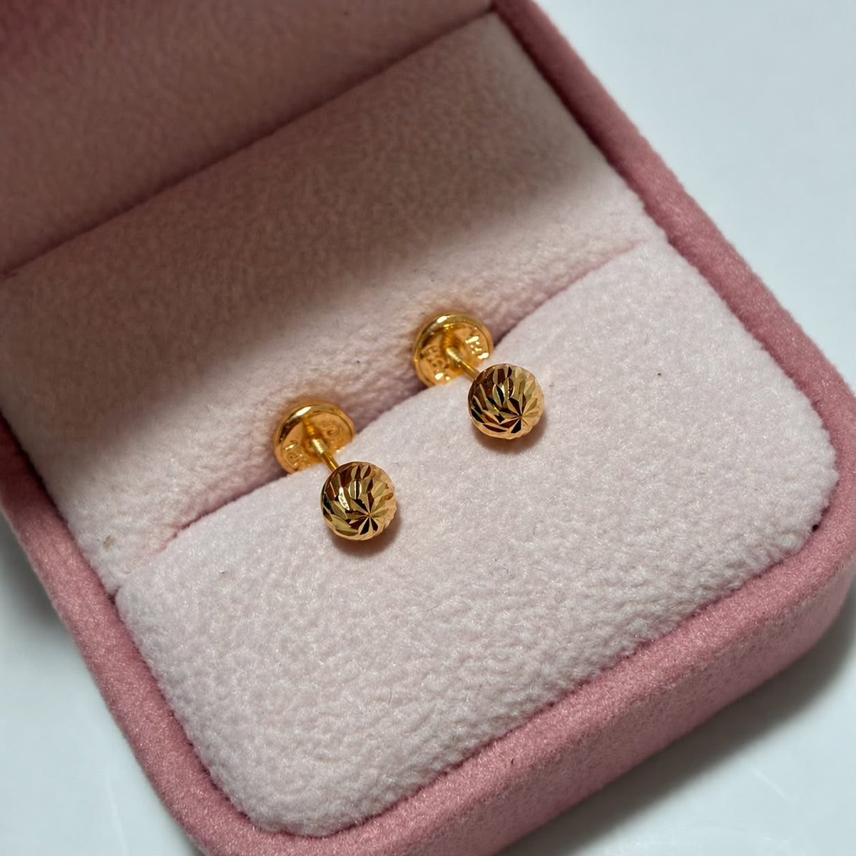 TOPOS BOLA DIAMANTADA 5MM ORO AMARILLO COL 18K-0.62GR
