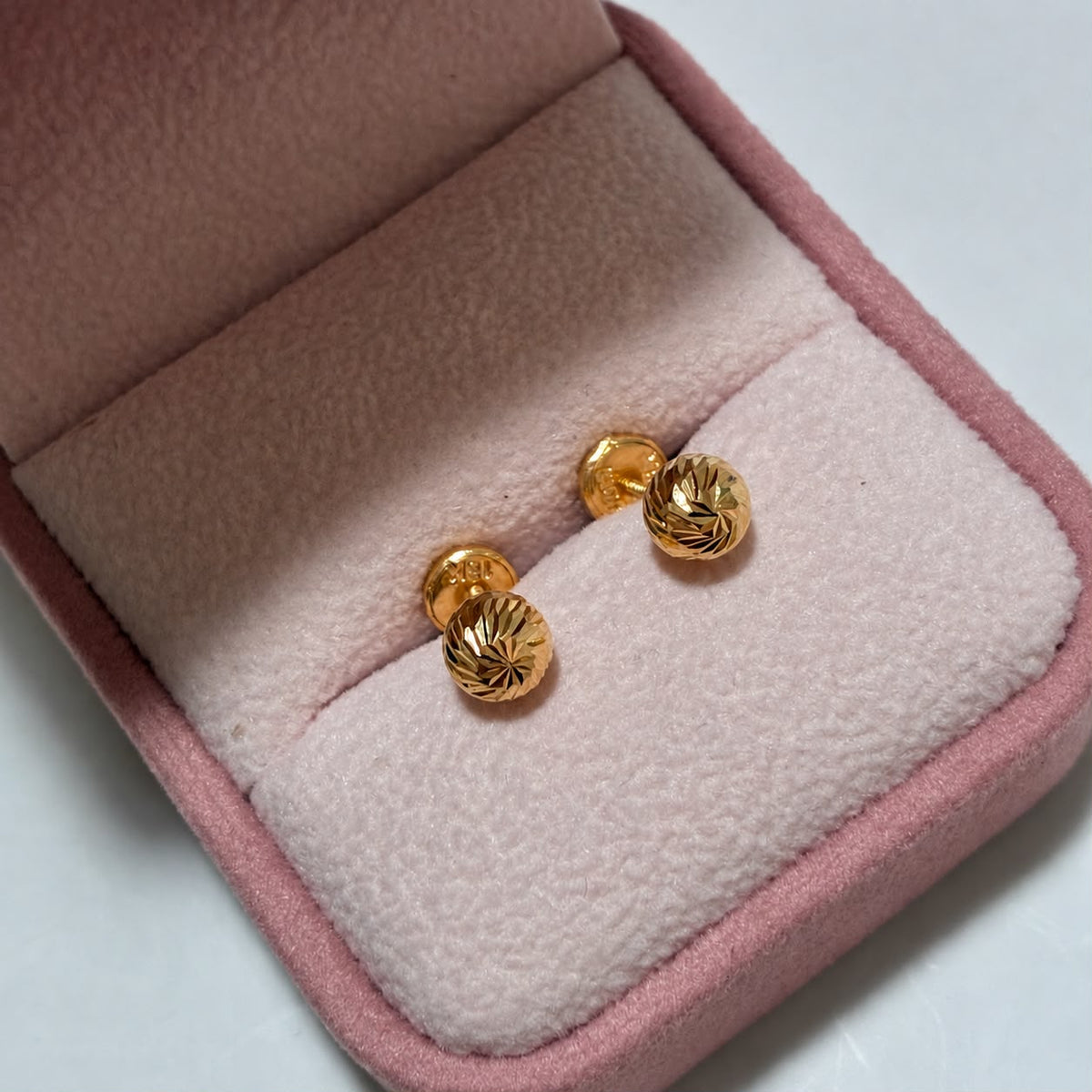 TOPOS BOLA DIAMANTADA 6MM ORO AMARILLO COL 18K-0.69GR