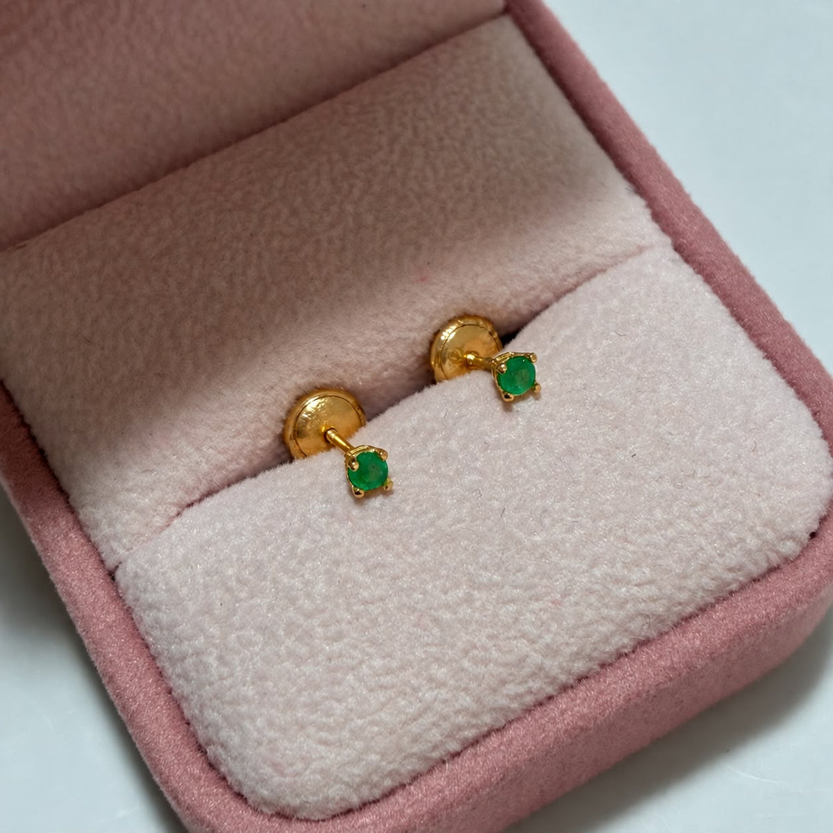 TOPOS ESMERALDA 3MM ORO AMARILLO COL 18K-0.57GR