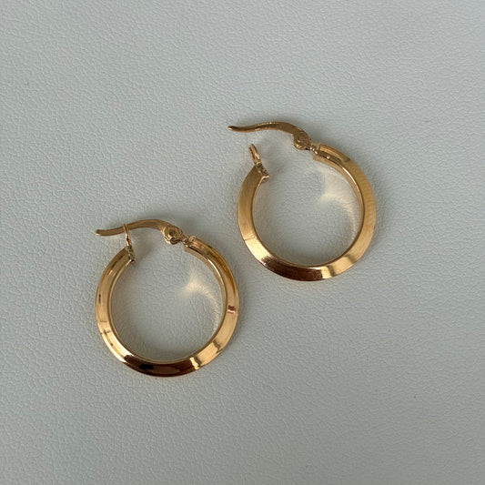CANDONGAS LISA TIPO PIRAMIDE 1,3CM ORO AMARILLO 18K - 1,31GR *PP*