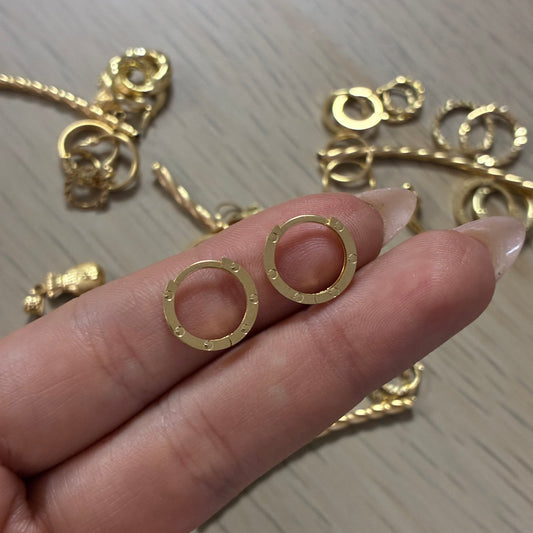 CANDONGAS CLIC LISAS Y PUNTEADAS 1CM ORO AMARILLO COL 18K - 1,43GR (NB)