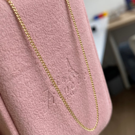 CADENA MINI CUBANA 1,4MM ORO AMARILLO ITALY 18K 50CM - 1.65GR (IJ)