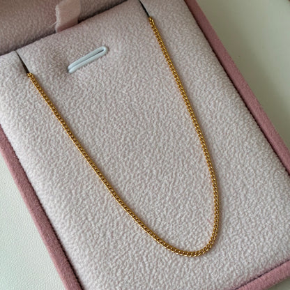 CADENA MINI CUBANA 1.35MM ORO AMARILLO ITALY 18K - 55CM 2,07GR *PP*