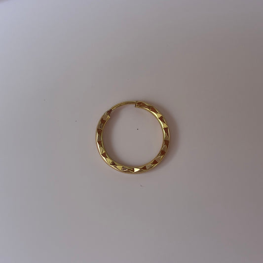 CANDONGA IMPERDIBLE DIAMANTADA 1.0CM ORO AMARILLO 18K - 0,28GR *PIERCING*