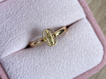 ANILLO VIRGEN DE GUADALUPE 6MM ORO AMARILLO COL 18K TALLA 6.5 - 0,95GR (NG)