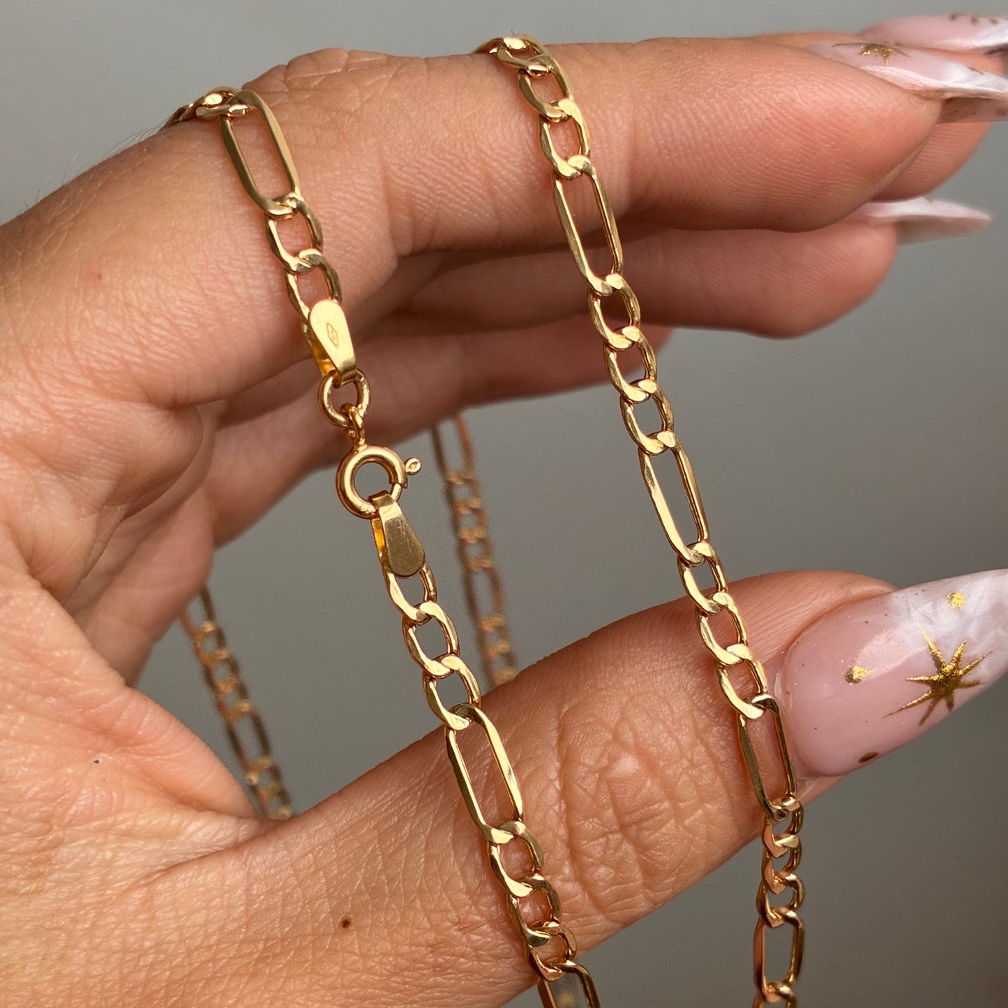 CADENA FIGARO 3X1 4MM ORO AMARILLO ITALY 18K 60CM - 4,83GR