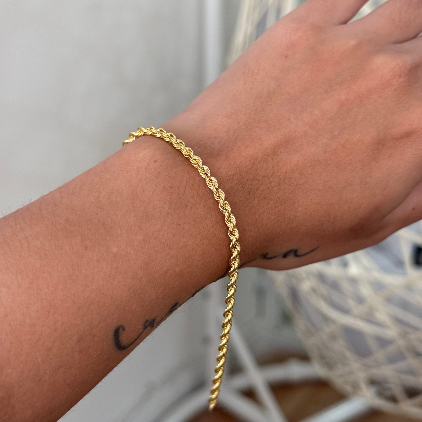 PULSO LAZO 3.1MM ORO AMARILLO ITALY 18K - 18.5CM 2,14GR