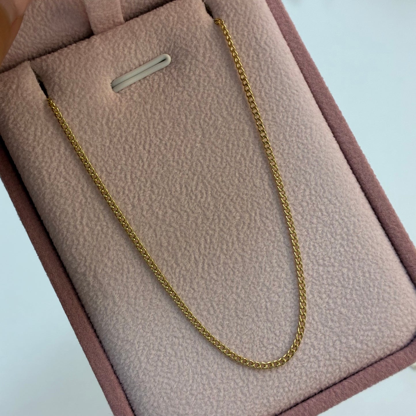 CADENA MINI CUBANA 1.5MM ORO AMARILLO ITALY 18K 60CM - 1,82GR (ID)