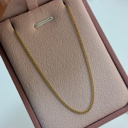CADENA MINI CUBANA 1.5MM ORO AMARILLO ITALY 18K 60CM - 1,82GR (ID)
