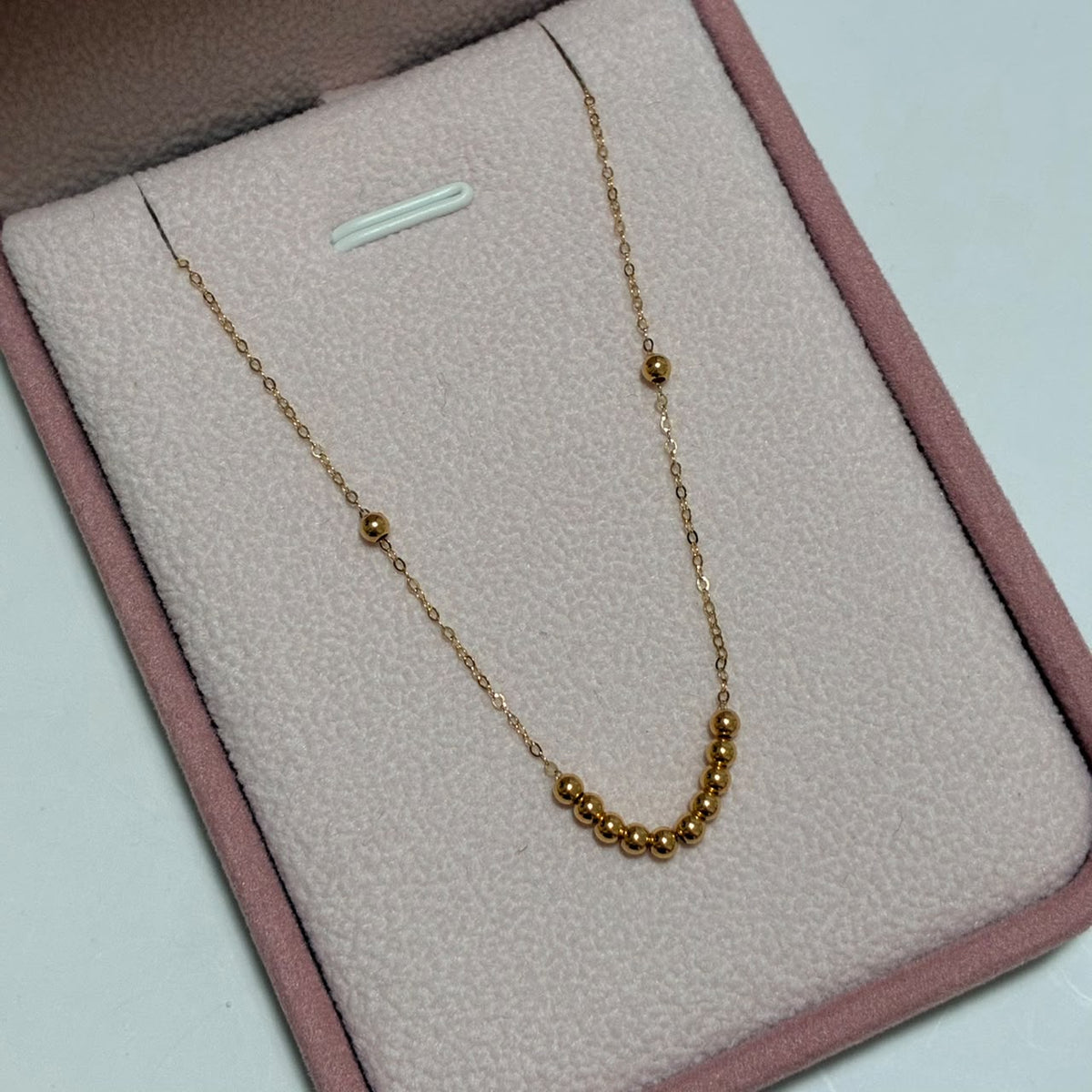 CADENA MINI ROLON + BOLAS LISAS 2MM DE 42CM A 45CM ORO AMARILLO ITALY ESP 18K - 0,61