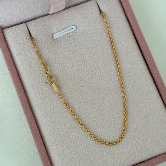CADENA MINI CHINA 1 CARRIL 1.45MM ORO AMARILLO ITALY 18K -  60CM 3,3GR *PP*