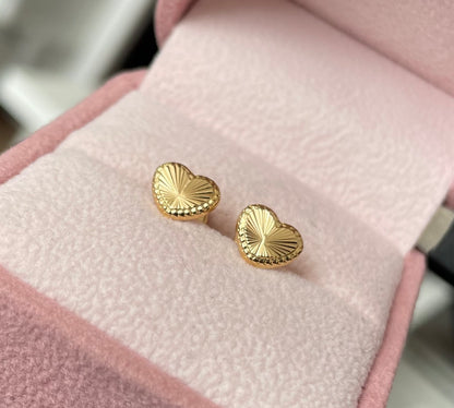 TOPOS CORAZON DIAMANTADOS 8MM ORO AMARILLO COL 18K - 0,78GR (NG)