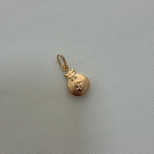 DIJE BOLSA DE DINERO 1.5CM ORO AMARILLO 18K - 0.36GR