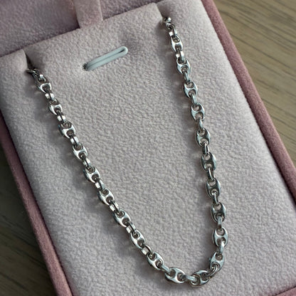 CADENA GRANO DE CAFÉ 4.3MM PLATA 925 ITALIANA 60CM - 17,55GR