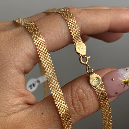 CADENA CHINA DIAMANTADA 4.5MM ORO AMARILLO ITALY 18K 45CM - 5,72GR