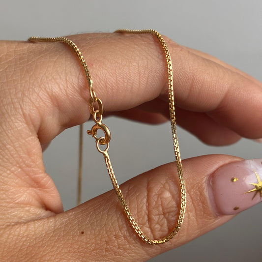 CADENA HILO DE ORO VENECIANA 1MM ORO AMARILLO ITALY 18K 40CM - 3,2GR