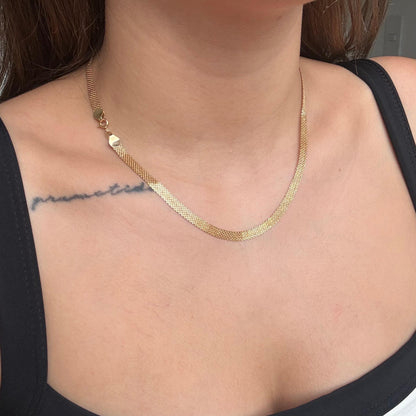 CADENA CHINA DIAMANTADA 4.5MM ORO AMARILLO ITALY 18K 45CM - 5,72GR