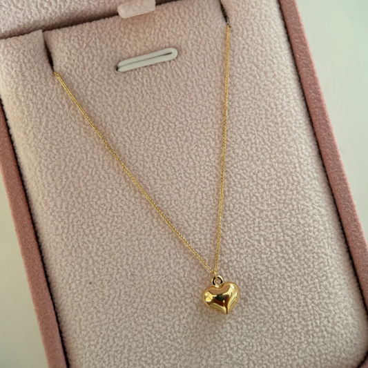 CADENA MINI FRANCO 0.5MM + DIJE CORAZON LISO ORO AMARILLO ITALY ESP 18K 45CM - 0,83GR