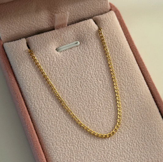 PULSERA MINI CUBANA 1.9MM ORO AMARILLO ITALY 18K 18CM - 0,78GR
