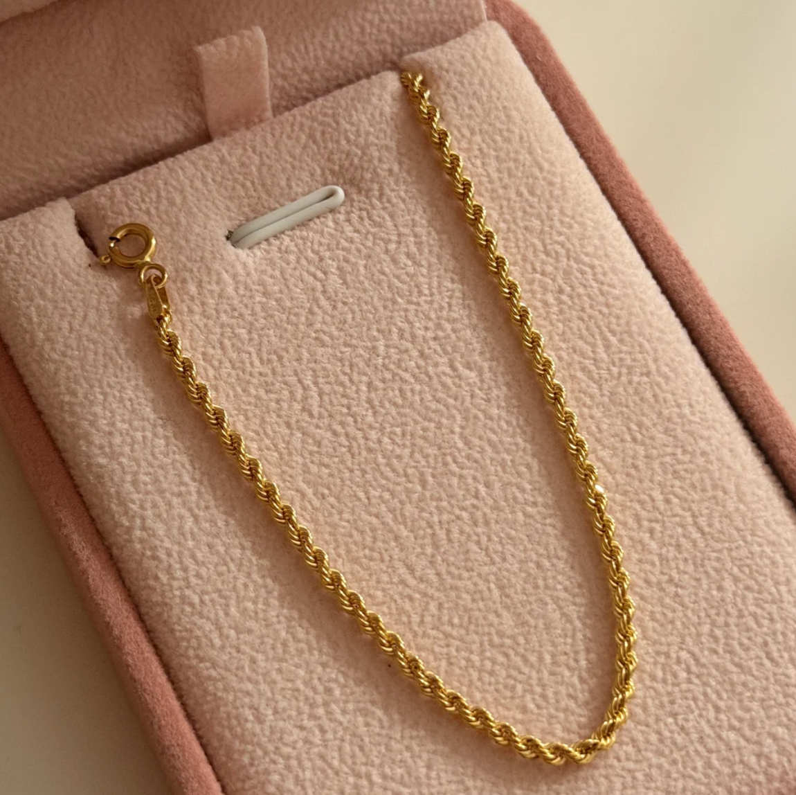 PULSERA LAZO 2.1MM ORO AMARILLO ITALY 18K 19CM - 1,29GR