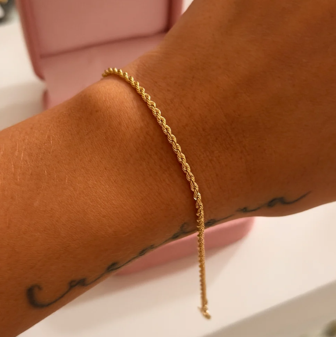 PULSERA LAZO 2.1MM ORO AMARILLO ITALY 18K 19CM - 1,29GR