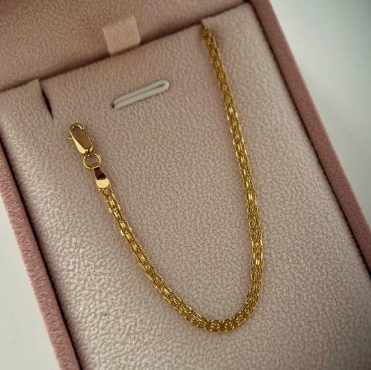 PULSERA CHINA UN CARRIL 2.1MM ORO AMARILLO ITALY 18K 18.5CM - 1,21GR