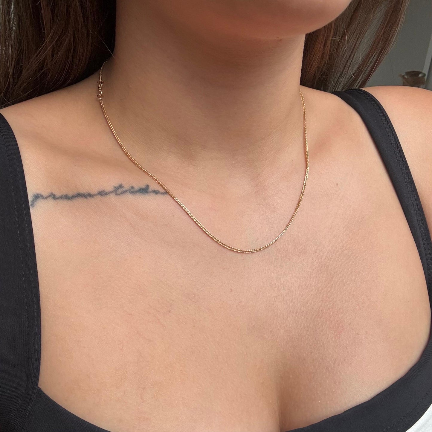 CADENA MINI FRANCO 1.5MM ORO AMARILLO ITALY 18K 45CM - 1,43GR