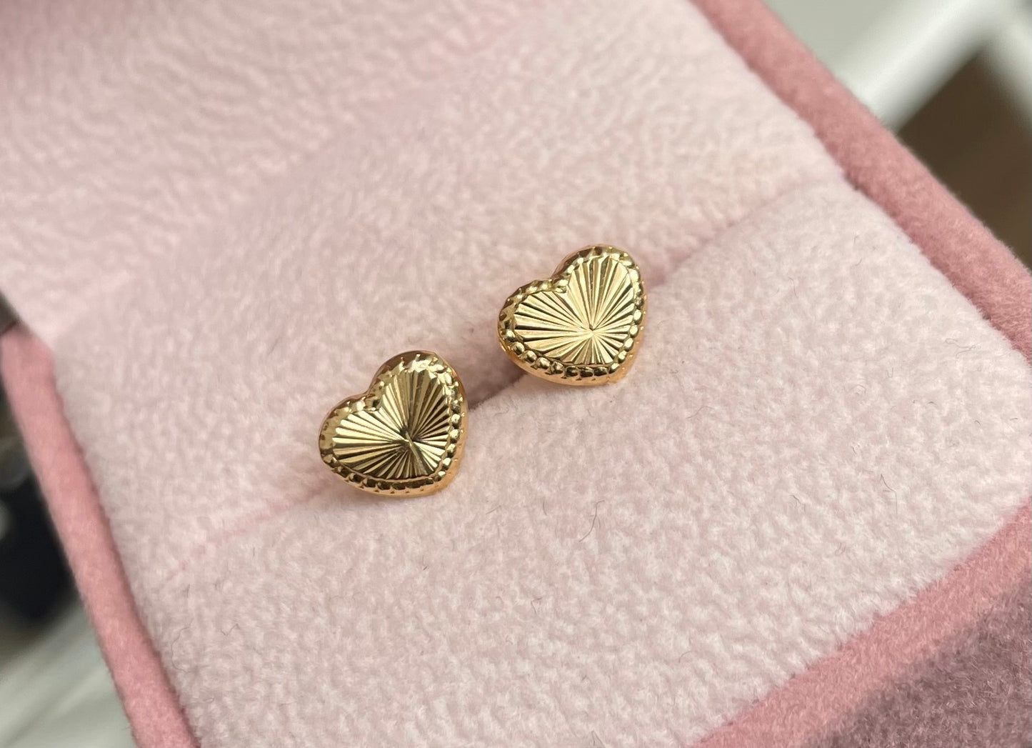 TOPOS CORAZON DIAMANTADOS 8MM ORO AMARILLO COL 18K - 0,83GR (NG)