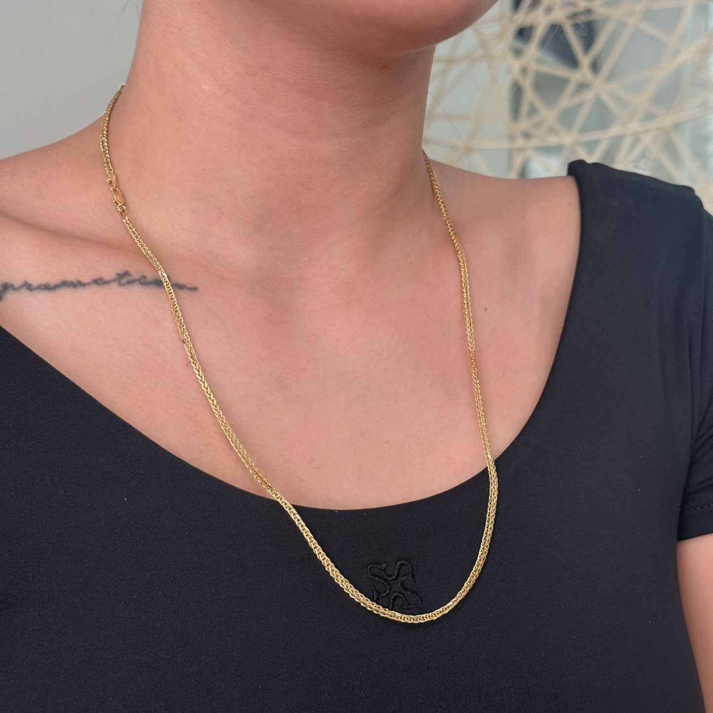 CADENA FRANCO ESTILO ESPIGA 2.15MM ORO AMARILLO ITALY CT - 60CM 6,15GR