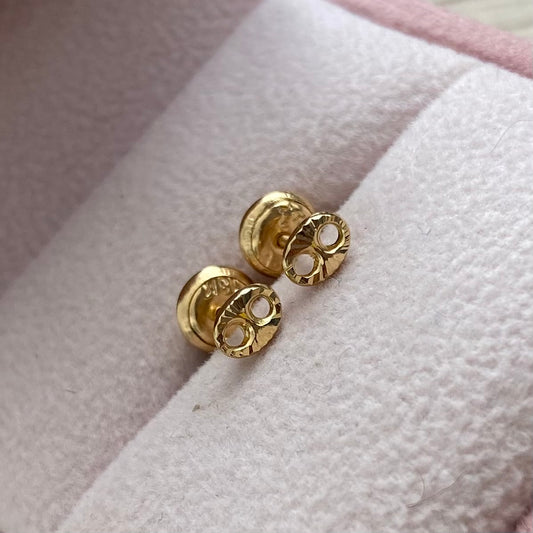 TOPOS GRANO DE CAFE DIAMANTADOS 5MM ORO AMARILLO COL 18K - 0,53GR (NG)