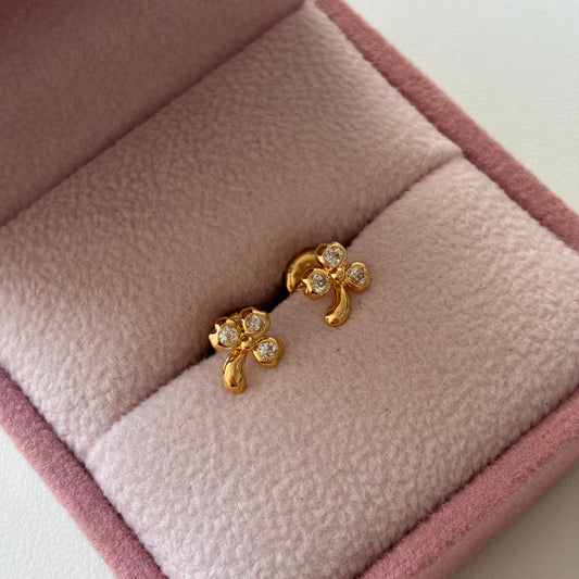 TOPOS TREBOL TRES HOJAS 7MM ORO AMARILLO 18K - 0,66GR