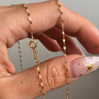 CADENA CRISPETA DIAMANTADA ORO AMARILLO ITALY 18K 50CM - 1,0GR