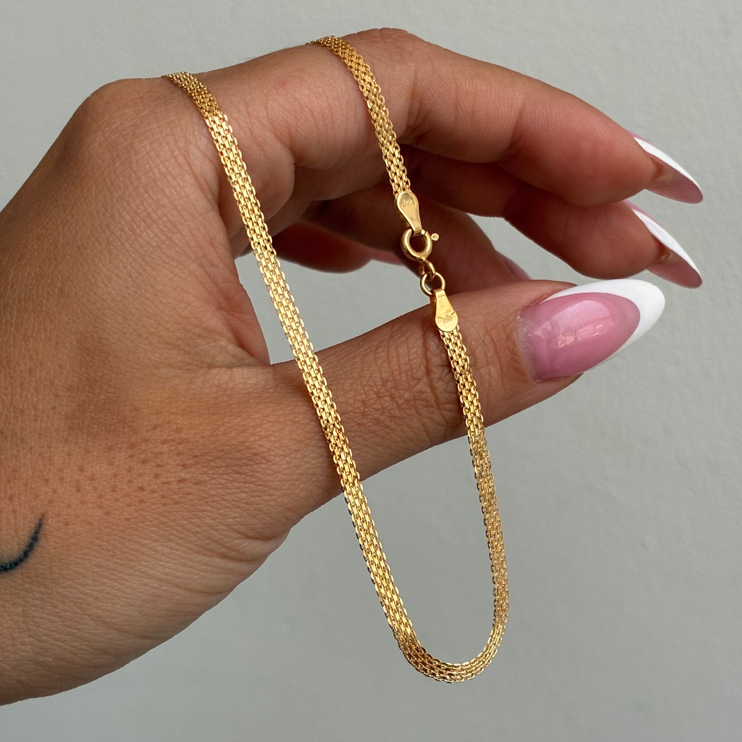 CADENA CHINA 2 CARRILES 2.8MM ORO AMARILLO ITALY 18K - 45CM 3,16GR *PP*