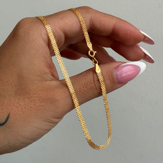 CADENA CHINA 2 CARRILES 2.8MM ORO AMARILLO ITALY 18K - 45CM 3,16GR *PP*