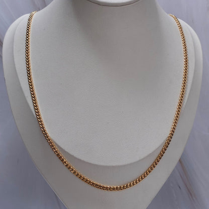 CADENA CUBANA REDONDA HUECA 60CM 3.4MM ORO AMARILLO ITALY 18K-3.72GR