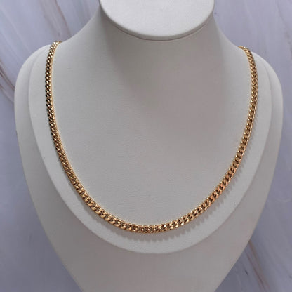 CADENA CUBANA REDONDA HUECA 60CM 4.3MM ORO AMARILLO ITALY 18K-4.85GR