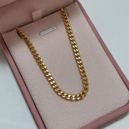 CADENA CUBANA REDONDA HUECA 60CM 4.3MM ORO AMARILLO ITALY 18K-4.85GR