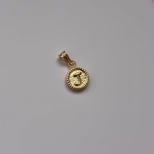 DIJE LETRA J REDONDO BORDEADO 1,3CM ORO AMARILLO 18K - 0,4GR