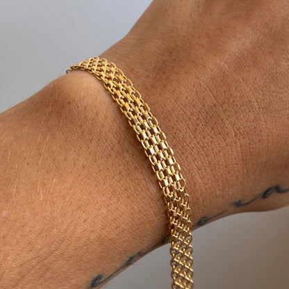 PULSERA CHINA DOBLE CARRIL 6.5MM ORO AMARILLO ITALY 18K 21CM - 5,27GR