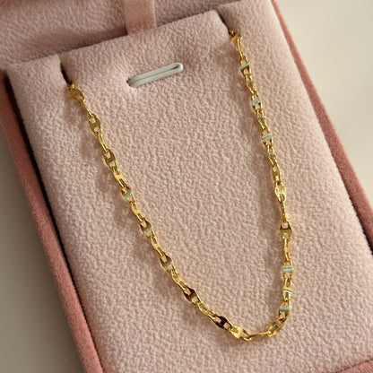 CADENA CRISPETA ESTILO ESCALERA 2.5MM ORO AMARILLO ITALY 18K 60CM - 2,97GR