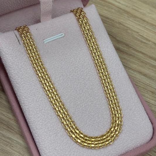 CADENA TEJIDO CHINO 6.3MM ORO AMARILLO ITALY 18K 50CM - 10,89GR (I)