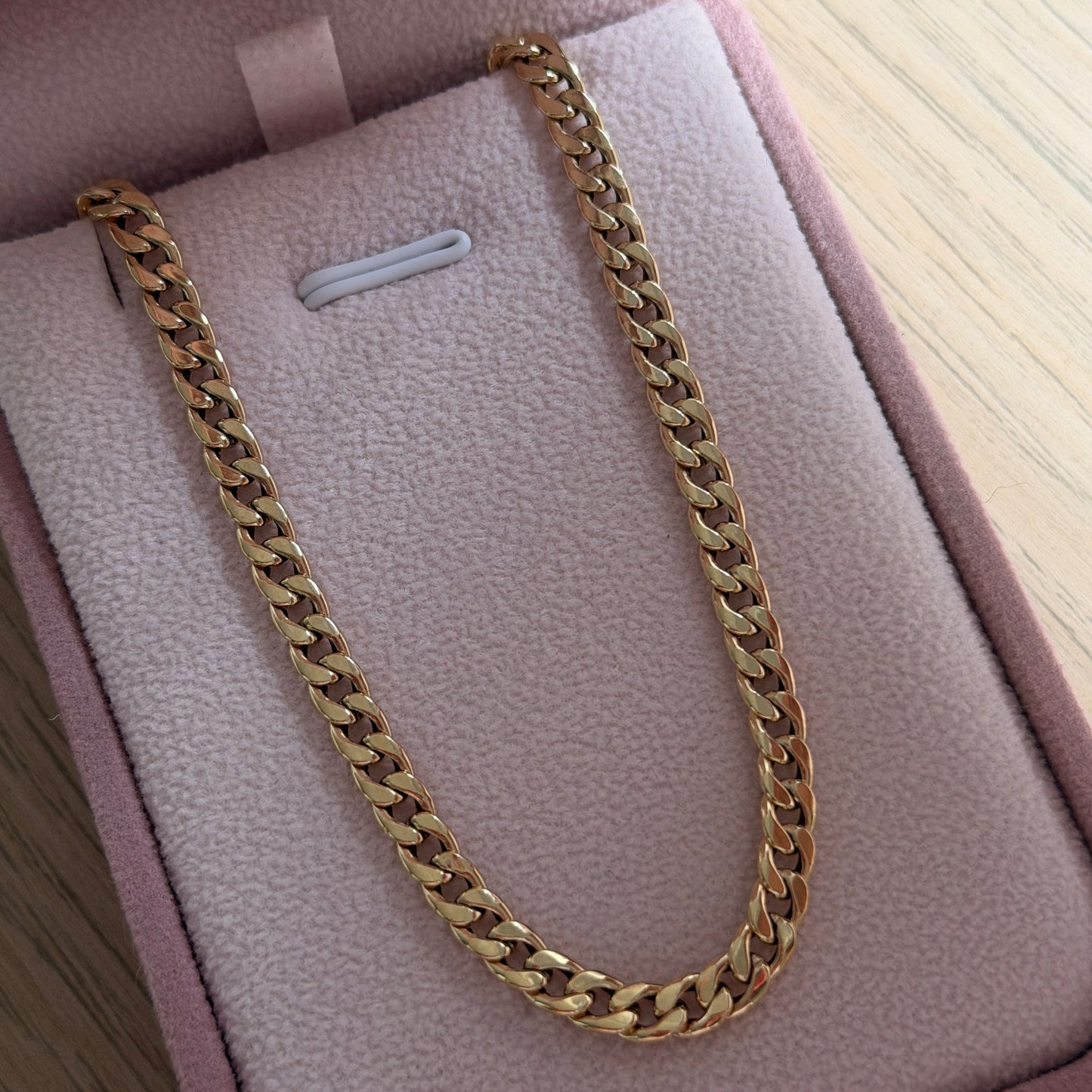 CADENA CUBANA REDONDA HUECA 4.3MM ORO AMARILLO ITALY 18K 60CM - 4,99GR