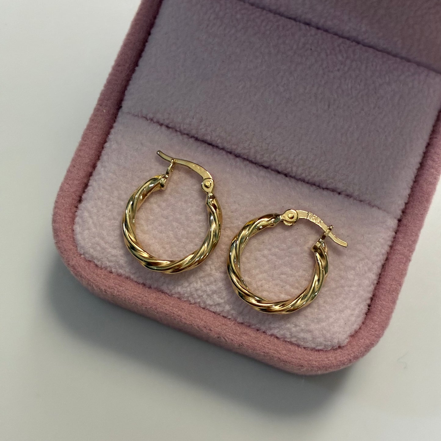 CANDONGAS TRENZADAS LISAS 1,0CM ORO AMARILLO COL 18K - 1,22GR (NG)