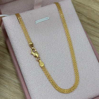 CADENA TEJIDO CHINO 3.2MM ORO AMARILLO ITALY 18K 45CM - 5.05GR (I)
