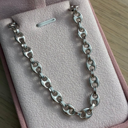 CADENA GRANO DE CAFÉ 7MM PLATA 925 ITALIANA 60CM - 38,15GR