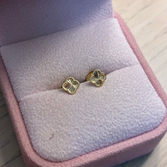 TOPOS TREBOL DIAMANTADO 4.8MM ORO AMARILLO COL 18K - 0,73GR