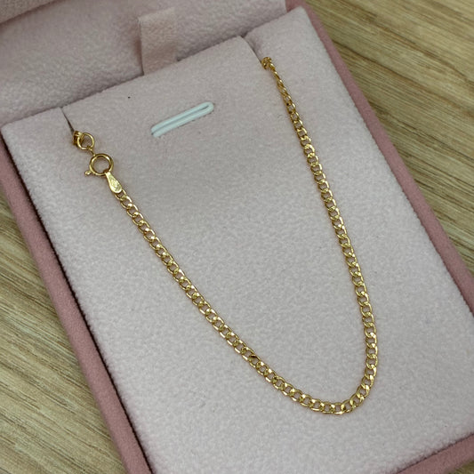CADENA MINI CUBANA 2.1MM ORO AMATILLO ITALY 18K 50CM - 1,77GR (I)