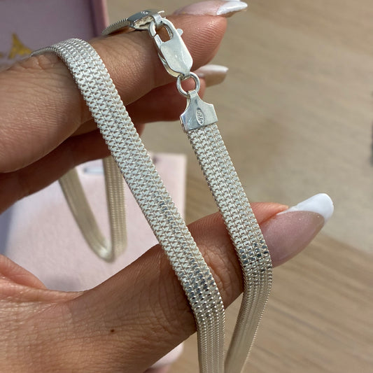 CADENA CHINA 4 CARRILES 6.2MM PLATA 925 ITALIANA 60CM - 18,0GR