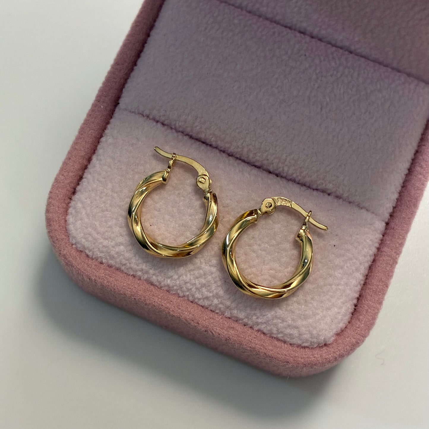 CANDONGAS TRENZADAS LISAS 0.9CM ORO AMARILLO COL 18K - 1,11GR (NG)