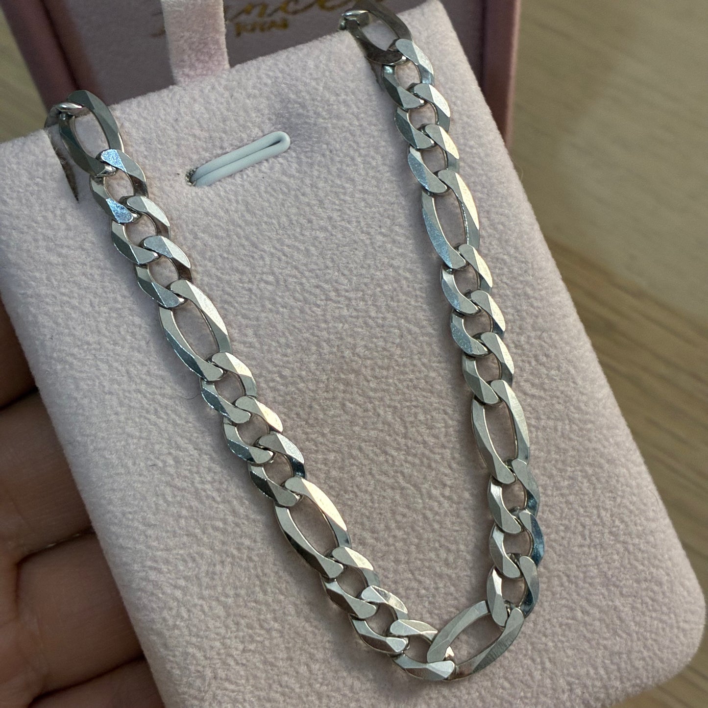 CADENA FIGARO 3X1 7MM PLATA 925 ITALIANA 60CM - 23,67GR